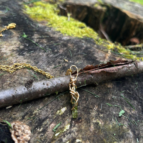 Tiny Green Quartz Necklace