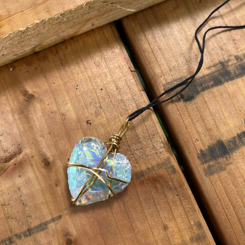 Heart shaped Angel Aura necklace