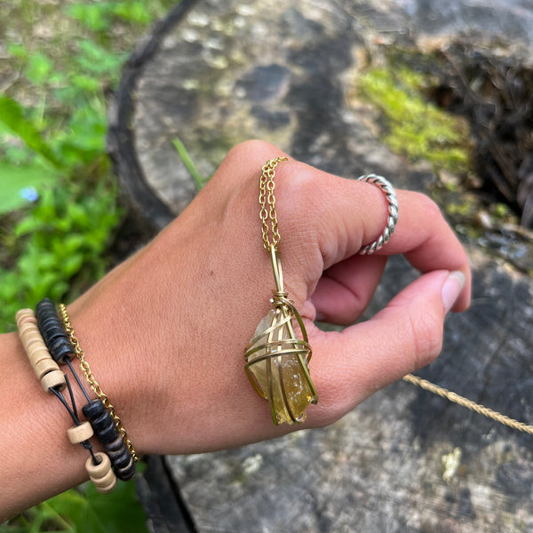 Lime green Calcite Necklace