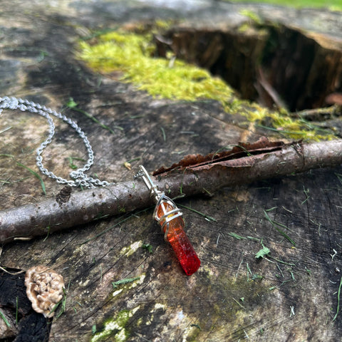 Red and Orange Quartz (925 sterling silver)
