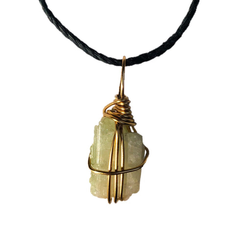 Watermelon Tourmaline + black cord