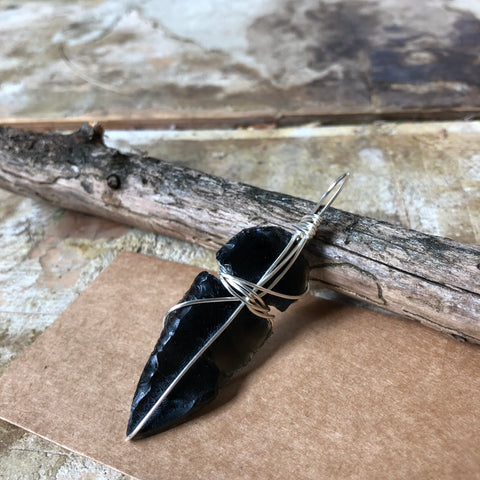 Black Obsidian Arrowhead (Large)
