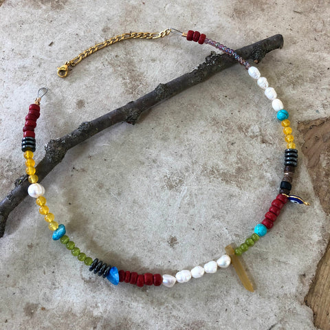 Evil Eye Necklace (Amphibole Quartz)