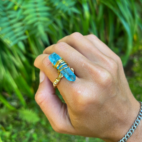 Blue Quartz Ring (size 6)