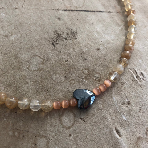 Hematite + Rutilated Quartz Choker