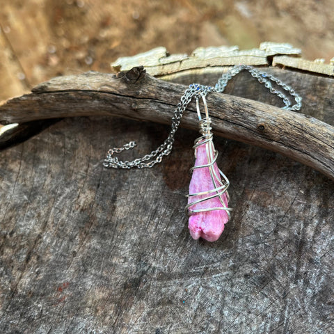 Pink Aura Quartz Necklace
