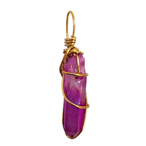 Fushia Pink Aura Quartz