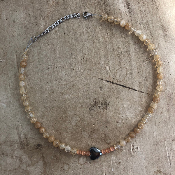 Hematite + Rutilated Quartz Choker