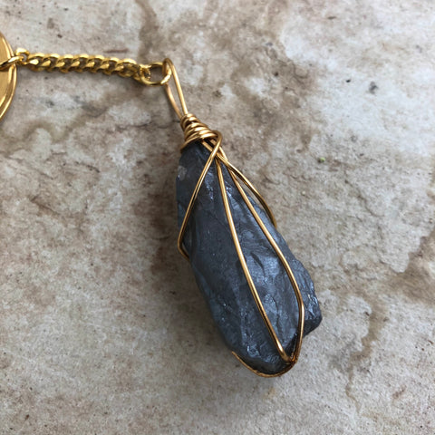 Silver Aura Quartz Keychain