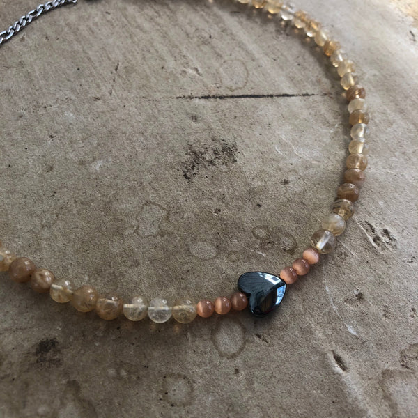 Hematite + Rutilated Quartz Choker