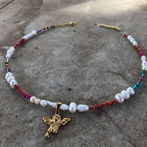 Guardian Angel Mixed☆Beads Choker