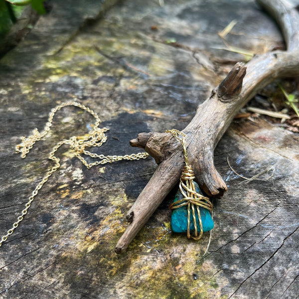 Chrysocolla (with Galena) Necklace