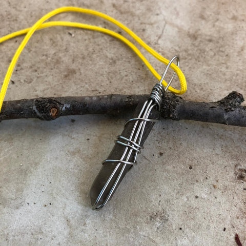 Tibetan Black Quartz + Yellow rope