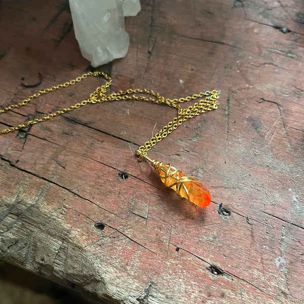 Orange Quartz Necklace