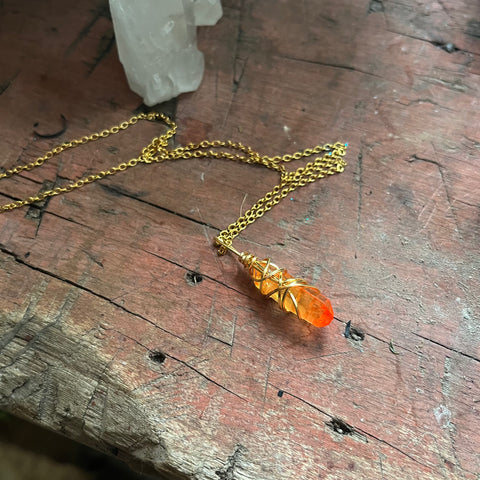 Orange Quartz Necklace