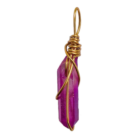 Fushia Pink Aura Quartz