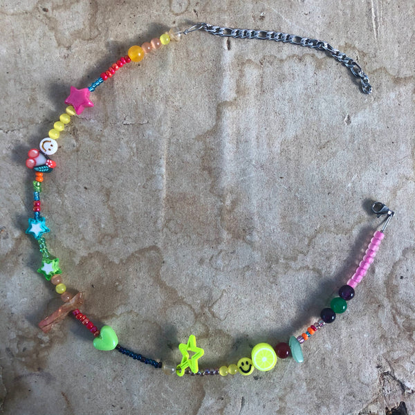 Mixed☆beads Choker (Tangerine Aura Quartz)