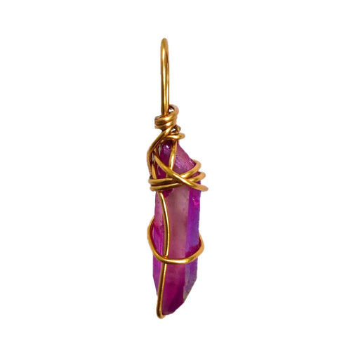 Fuschia Pink Aura Quartz