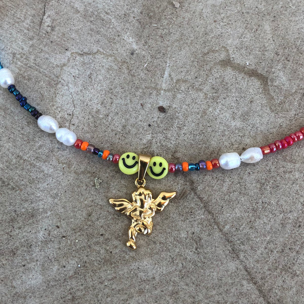 Happy Angel Mixed☆beads Choker