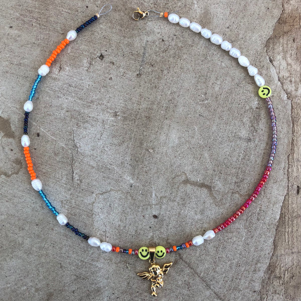Happy Angel Mixed☆beads Choker