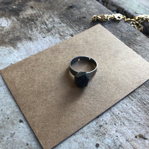 Tibetan Black Quartz Ring