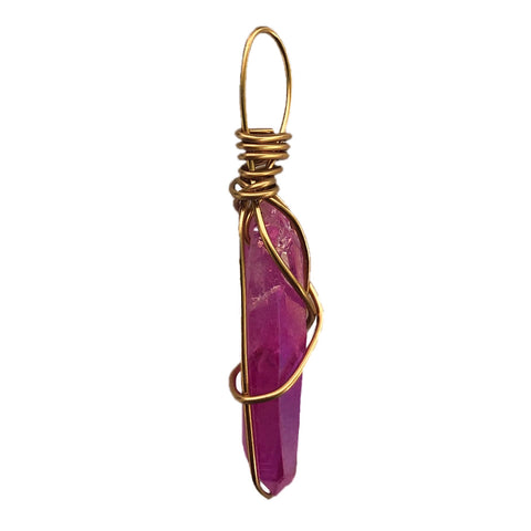 Fushia Pink Aura Quartz
