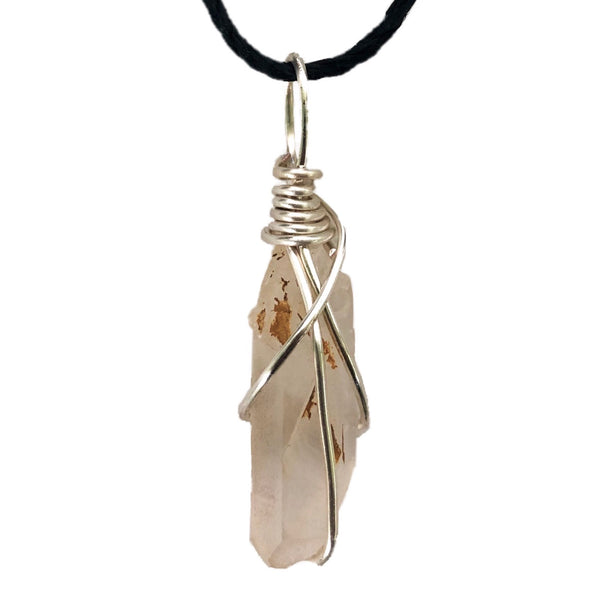 Clear Quartz + black cord