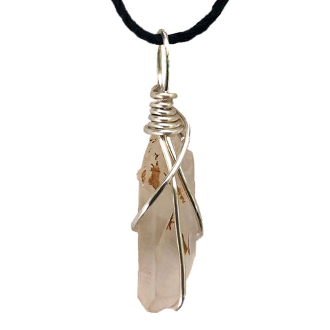 Clear Quartz + black cord