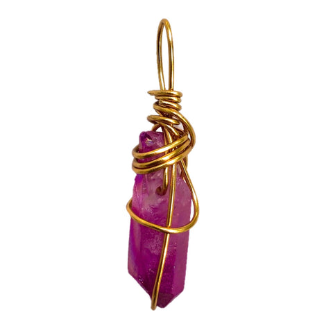 Fushia Pink Aura Quartz