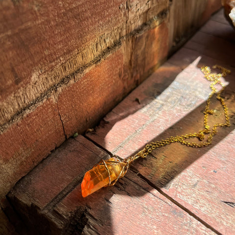 Orange Quartz Necklace