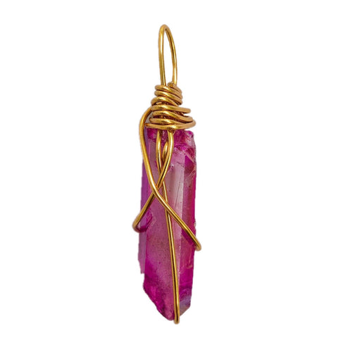 Fushia Pink Aura Quartz