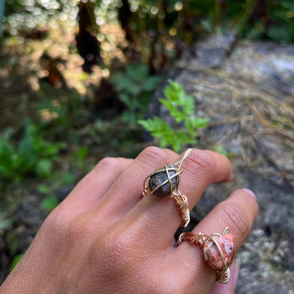 Dark Leopard Jasper Ring (size 6)