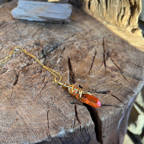 Orange Quartz Necklace