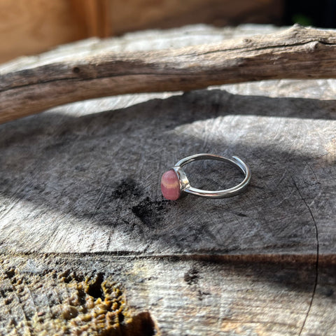 Rhodochrosite Ring (925 sterling silver)