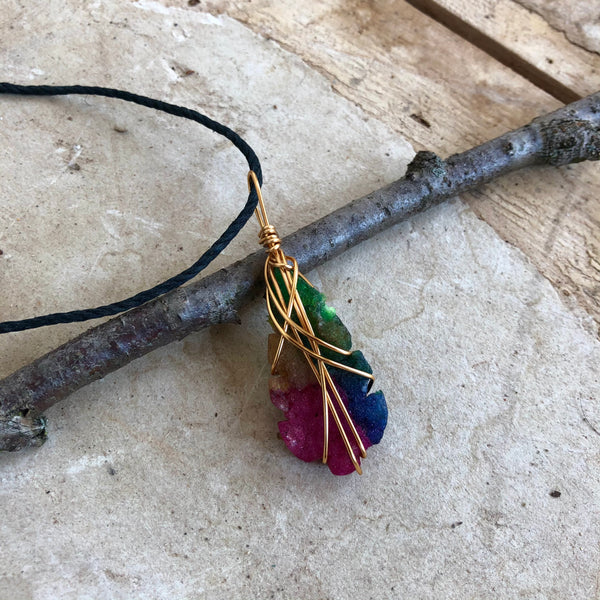 Rainbow Solar Quartz Necklace (Large)