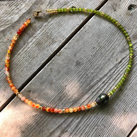 Orange Jade and Green Cat’s Eye