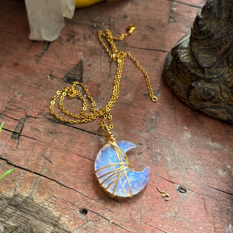 Moon Shaped Opalite Necklace