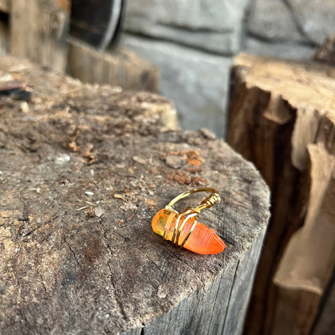 Orange Quartz Ring (size 6-7)