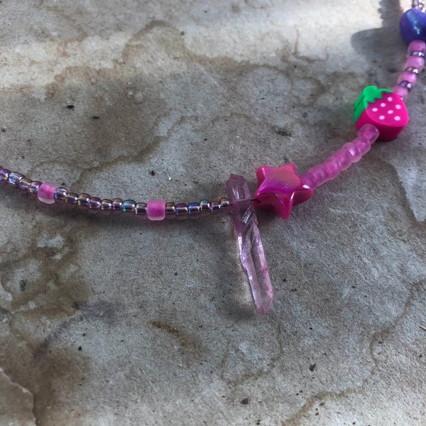 Pink Paradise Mixed☆beads Choker (Rose Quartz)