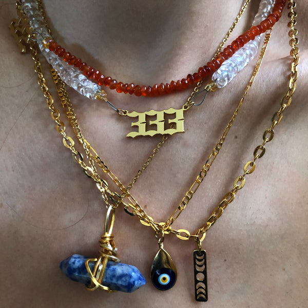 Sodalite Necklace (double terminated point)