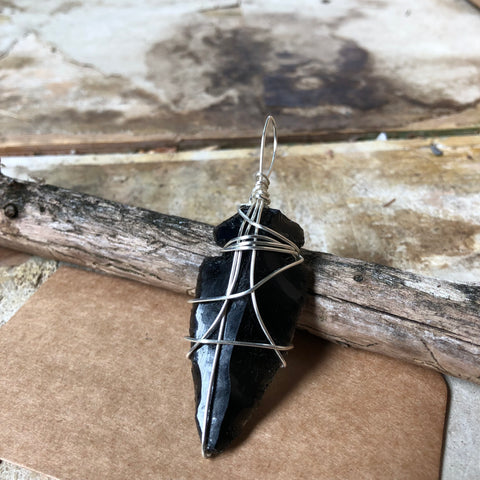 Black Obsidian Arrowhead (Large)