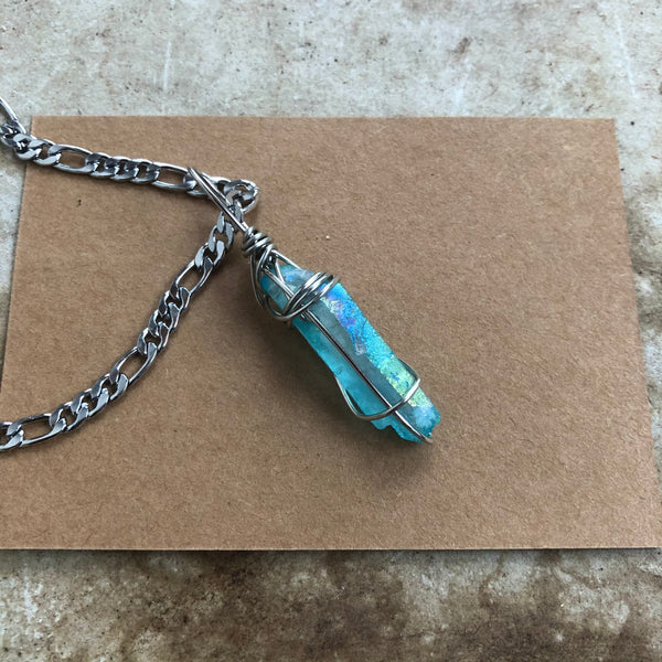 Raw Aqua Aura Quartz