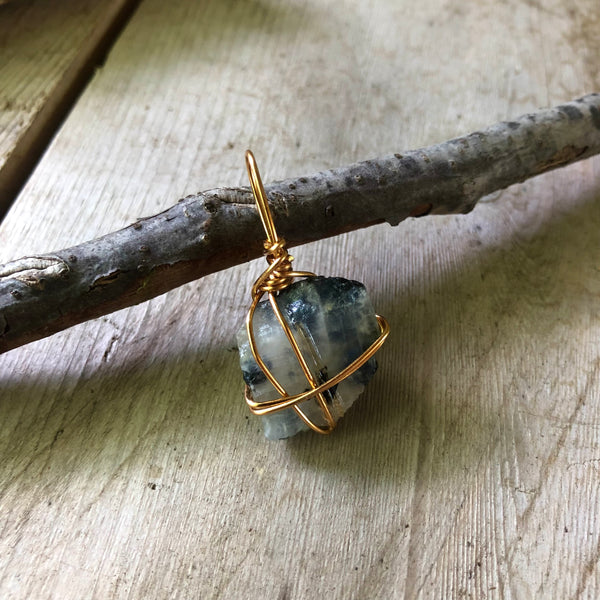 Rainbow/Blue Moonstone (with Natural Black Tourmaline Inclusions)