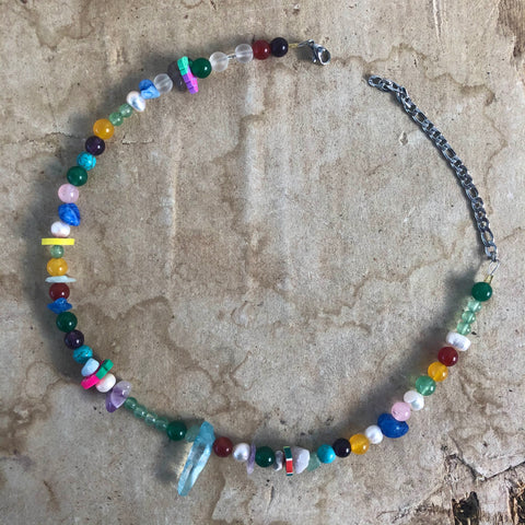 Mixed☆beads Choker (Blue Quartz)