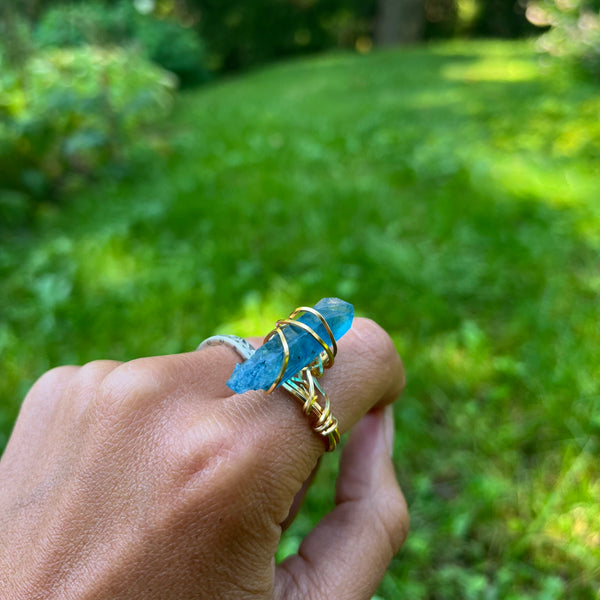 Blue Quartz Ring (size 6)