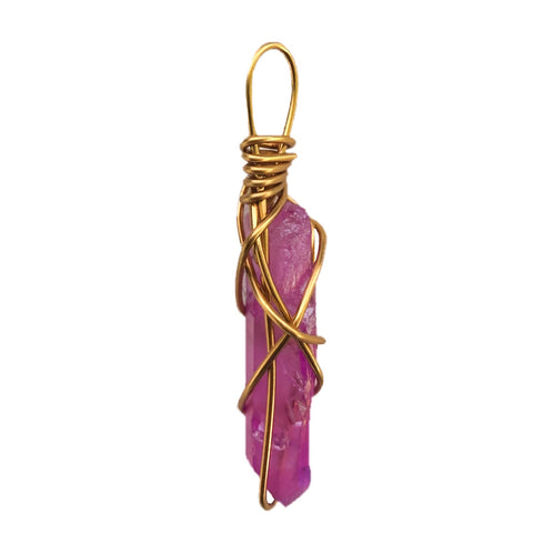 Fushia Pink Aura Quartz