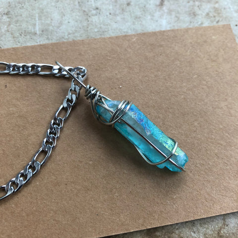 Raw Aqua Aura Quartz