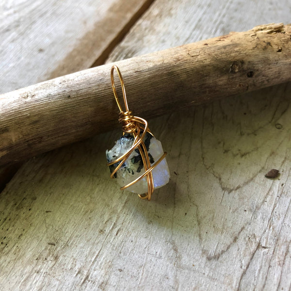 Rainbow/Blue Moonstone (with Natural Black Tourmaline Inclusions)